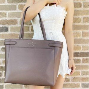 Kate Spade Staci Laptop Tote Triple Compartment Leather Dusk Cityscape - NWT